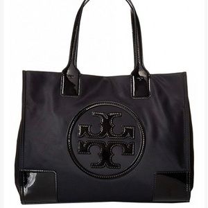 Tory Burch black mini Ella tote. NEW